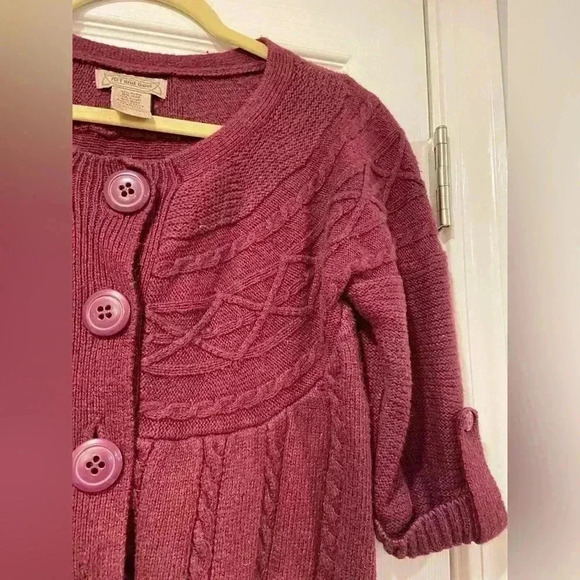 Art & Soul Short Sleeve Purple Big Button Roll Tab Canle Knit Cardigan Size XL - Picture 5 of 9